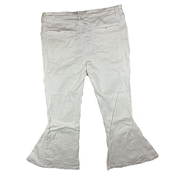 Saints & Hearts White Bell Bottoms Jeans Size 3XL Flare High Rise Denim Disco - Picture 3 of 14